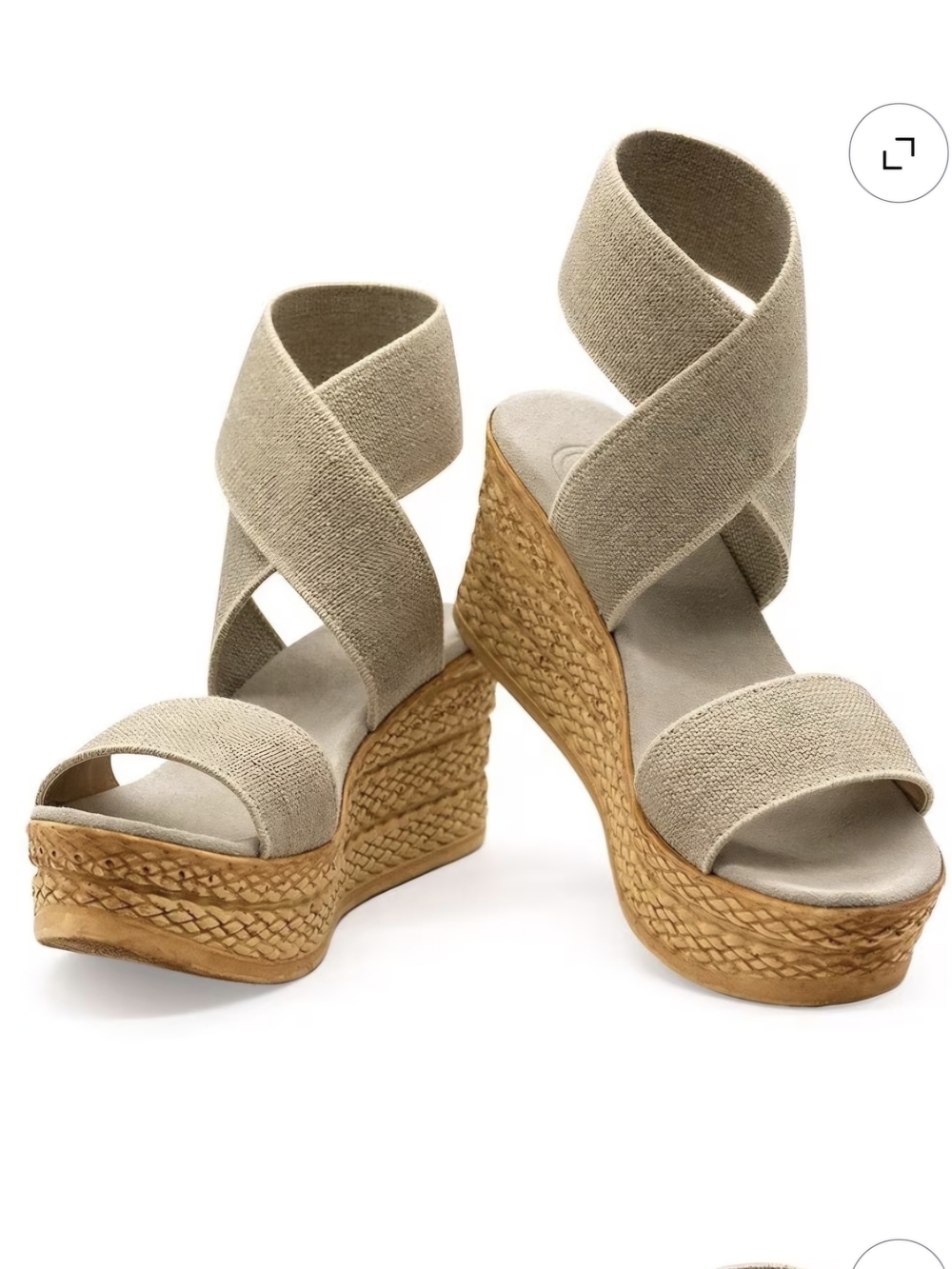 CHARLESTON SHOE CO. Bermuda Wedge Sandal Linen - 8 View 6